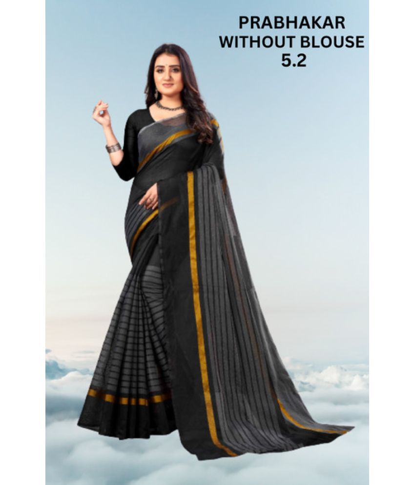     			Saadhvi Art Silk Self Design Saree Without Blouse Piece - Black ( Pack of 1 )