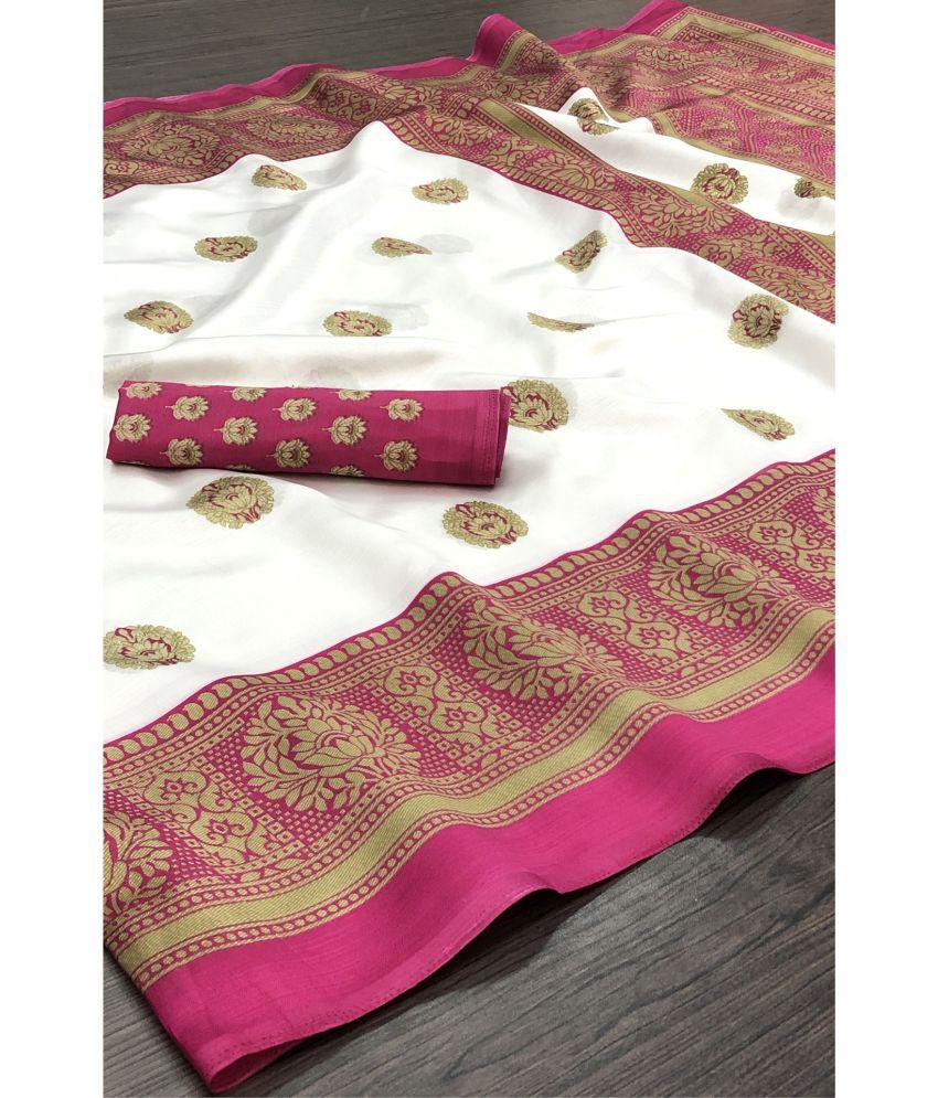     			Saadhvi Cotton Silk Printed Saree With Blouse Piece - Pink ( Pack of 1 )