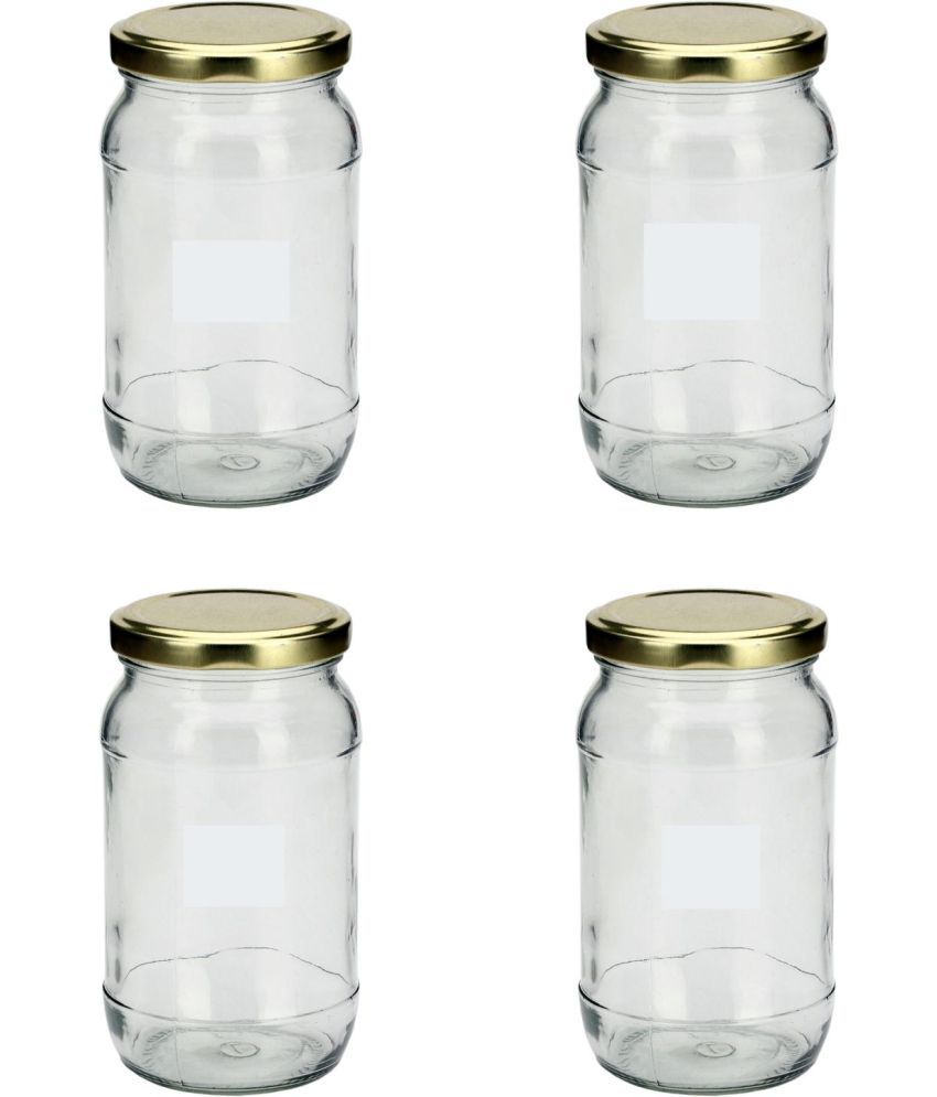     			Somil  Glass Container Glass Transparent Cookie Container ( Set of 4 )