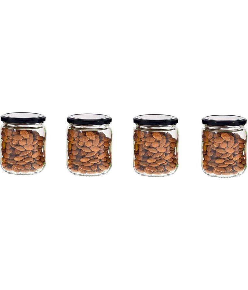     			Somil  Glass Container Glass Transparent Cookie Container ( Set of 4 )