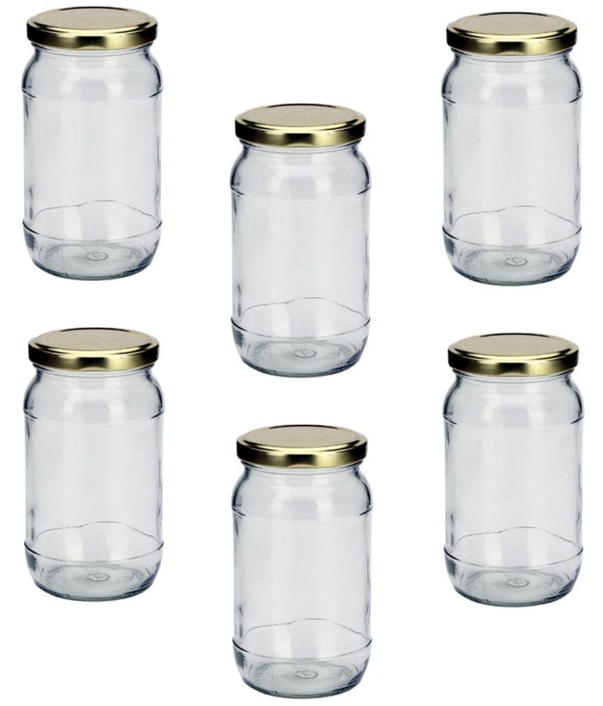     			Somil  Glass Container Glass Transparent Cookie Container ( Set of 6 )