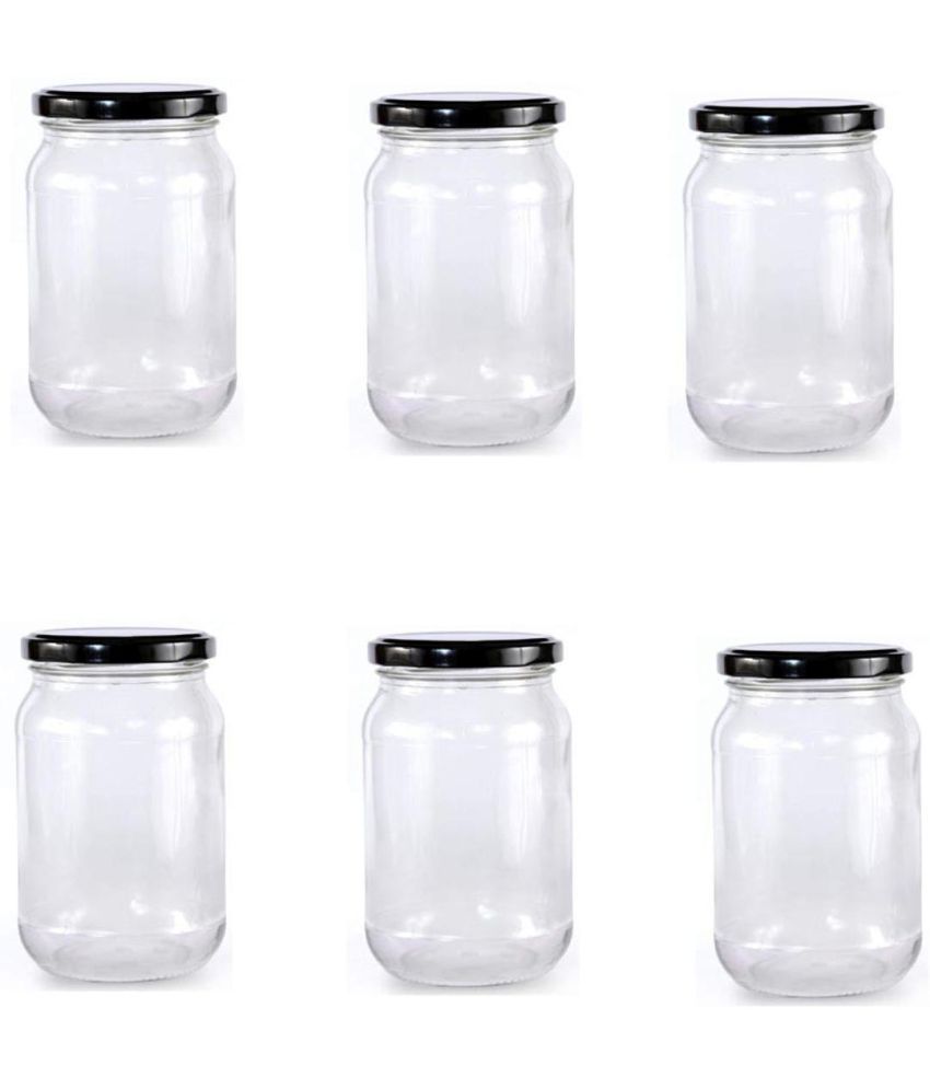     			Somil  Glass Container Glass Transparent Cookie Container ( Set of 6 )