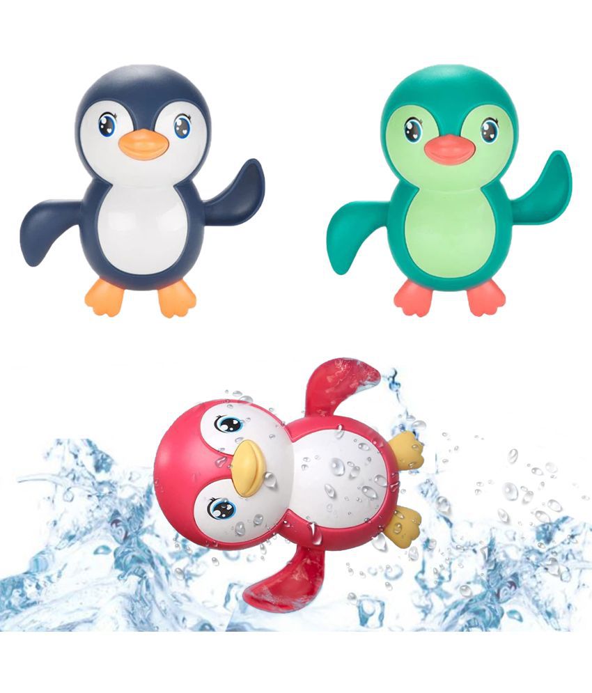     			WISHKEY Plastic Floating Penguin Bathtub Toy for Kids, Cute Bathing Toys for Toddlers, Water Toys, Floating Pool Toys, Baby Swimming Floating Playing Toys, Multicolor, Age 0-3 Years (Pack of 1)