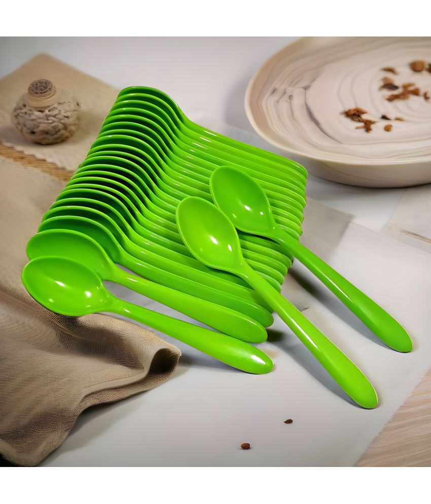     			kitchrox Light Green Melamine Table Spoon ( Pack of 24 )