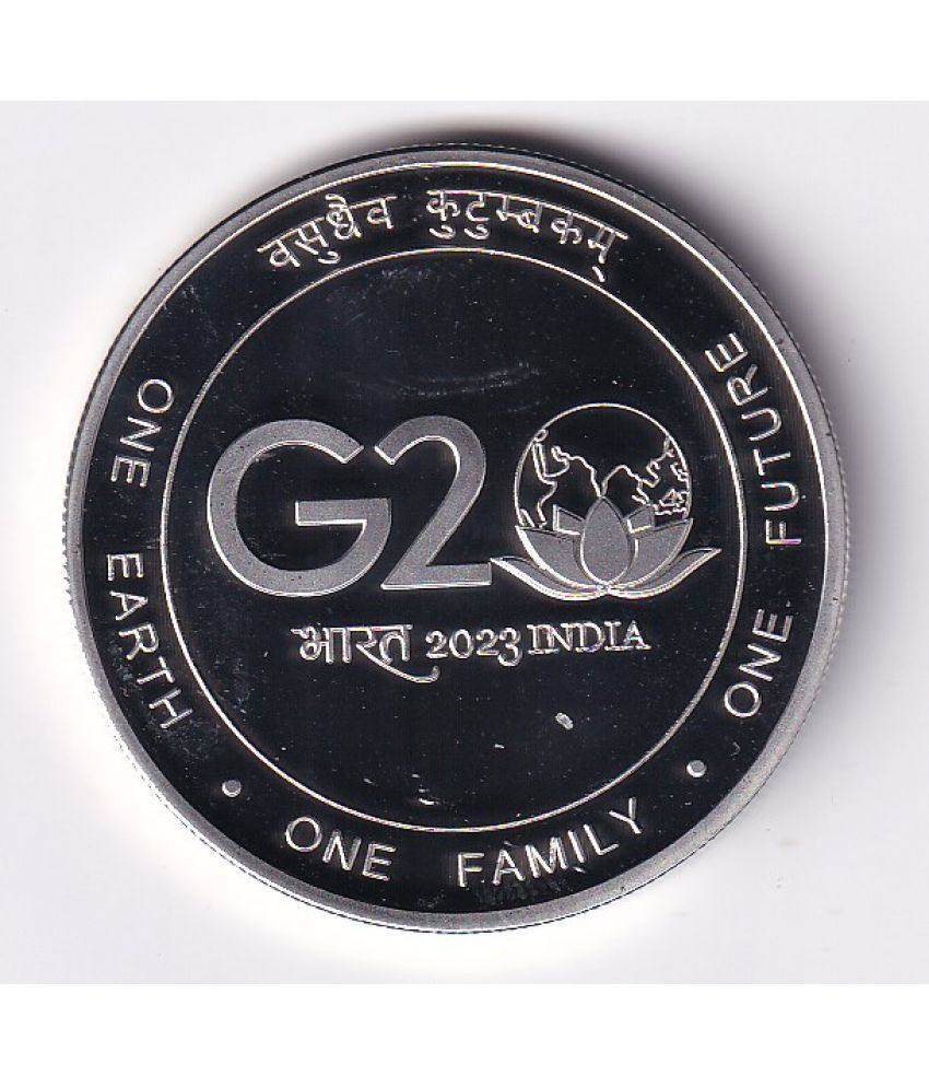     			100 Rupees Coin India's G20 Presidency वसुधैव कुटुम्बकम् (One Earth One Family One Future)