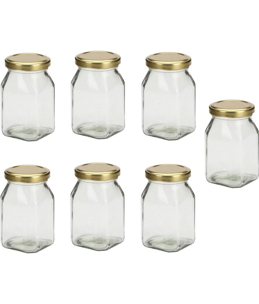     			AFAST Glass Container Glass Transparent Salt/Pepper Container ( Set of 7 )