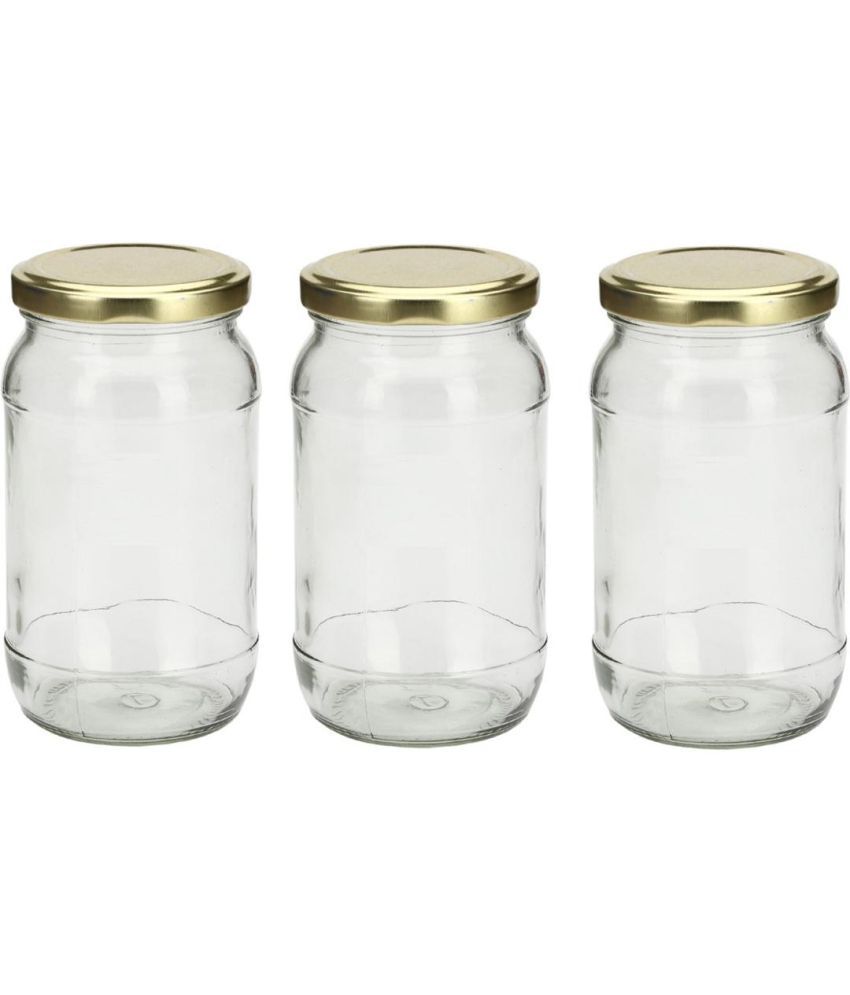     			AFAST Glass Container Glass Transparent Salt/Pepper Container ( Set of 3 )