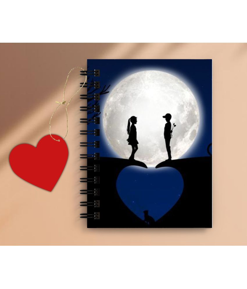     			DI-KRAFT Moon love Notebook for Gift , home & office use spiral diary with Dangler (6*8 Inch) A5 Diary Unruled 160 Pages (Multicolor)