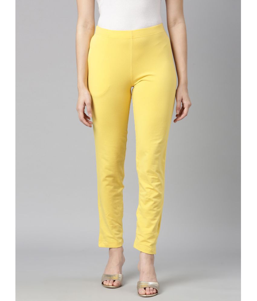     			Dixcy Slimz - Cotton Slim Fit Yellow Women's Jeggings ( Pack of 1 )