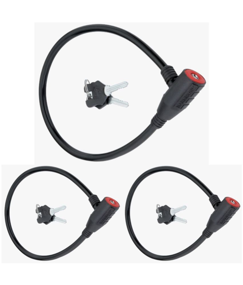     			Harrison Black Cable Type Helmet Lock - Key Lock