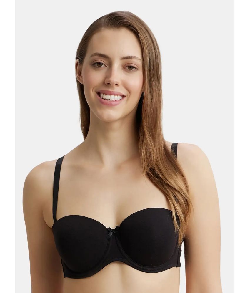     			Jockey FE52 Under-Wired Padded Super Combed Cotton Elastane Multiway Styling Strapless Bra - Black