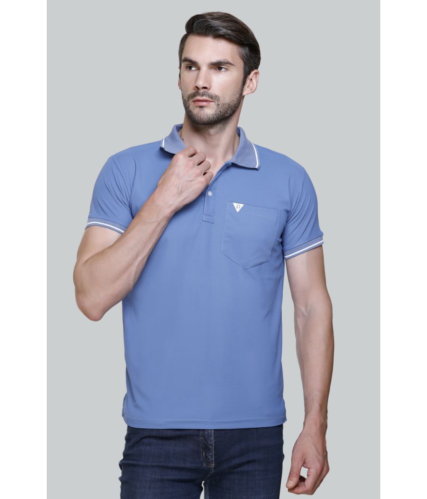     			DeeFab Cotton Regular Fit Solid Half Sleeves Men's Polo T Shirt - Blue ( Pack of 1 )