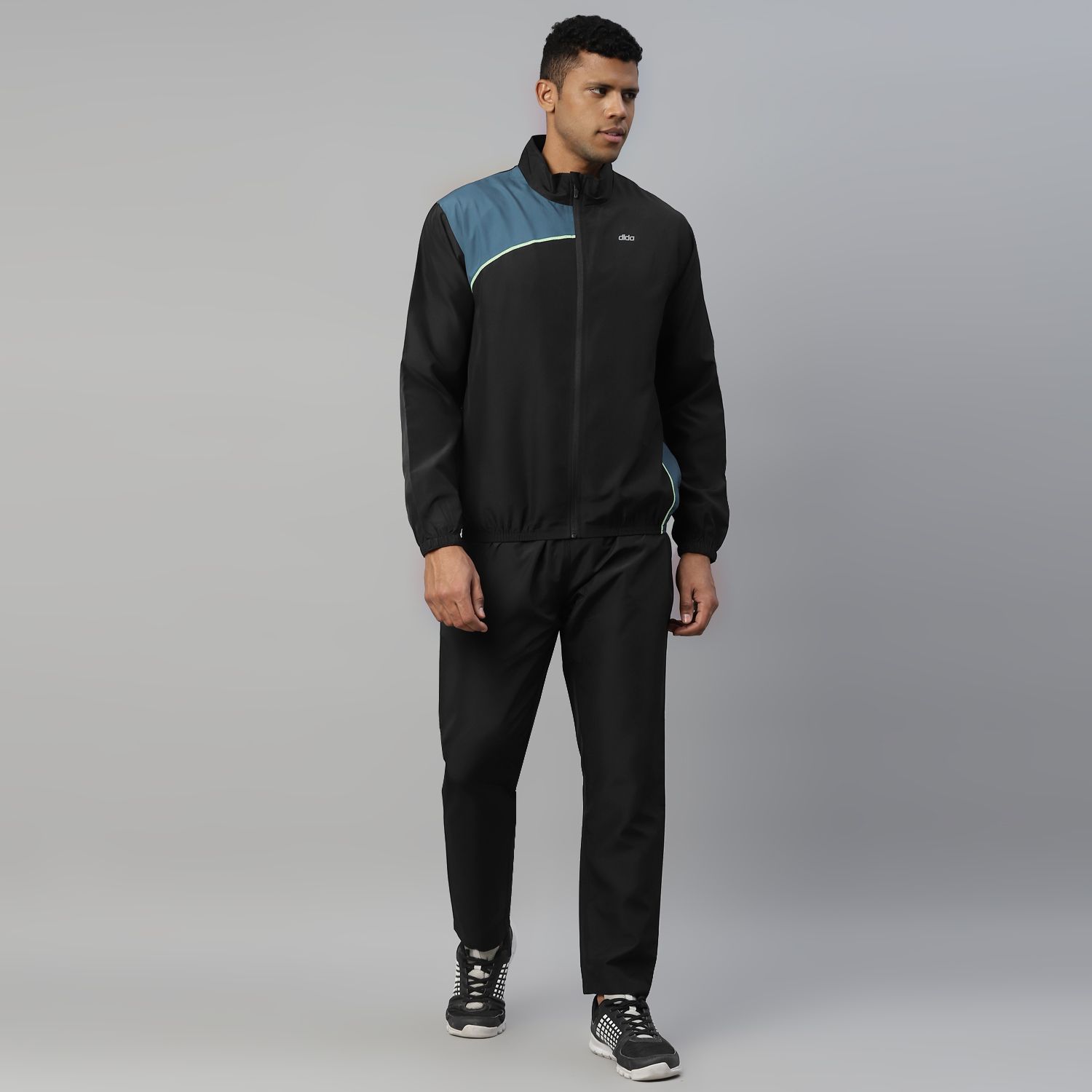     			Dida Sportswear Black Polyester Regular Fit Colorblock Men's Sports Tracksuit ( Pack of 1 )