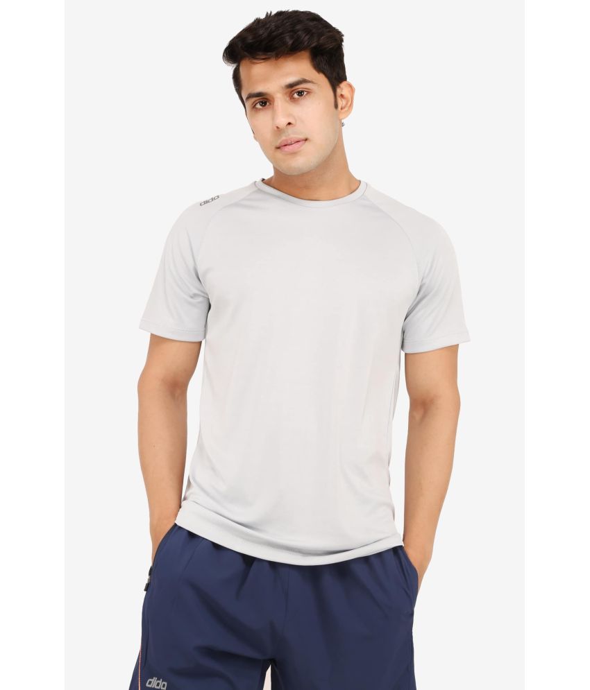     			Dida Sportswear Light Grey Polyester Regular Fit Men's Sports T-Shirt ( Pack of 1 )