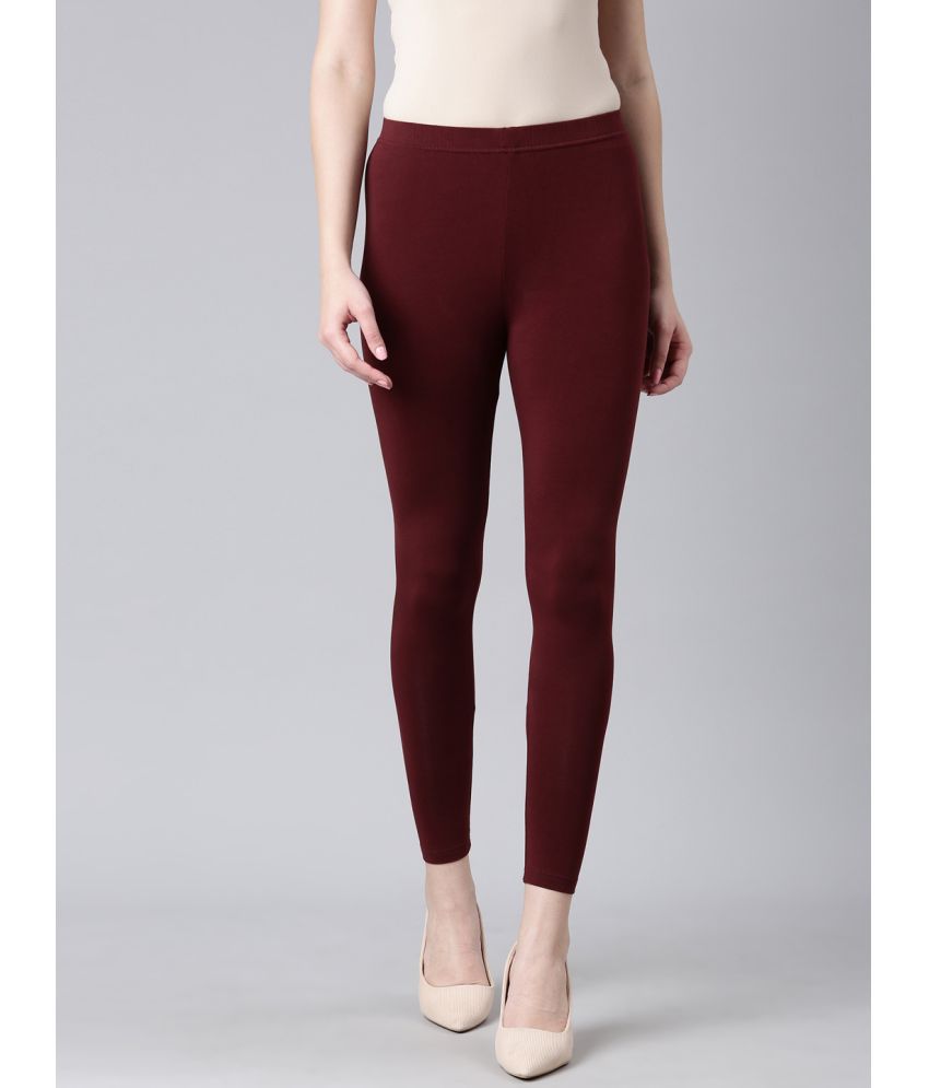     			Dixcy Slimz - Maroon Cotton Blend Women's Leggings ( Pack of 1 )