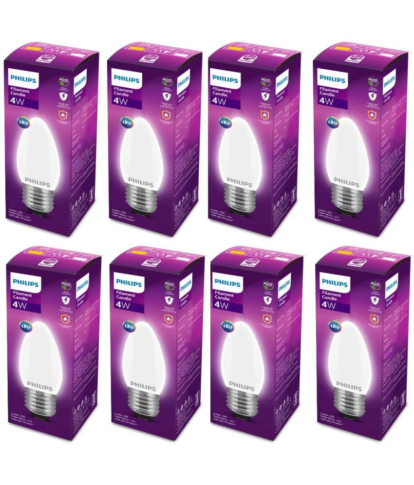     			Philips 4W Warm White LED Bulb ( Pack of 8 )