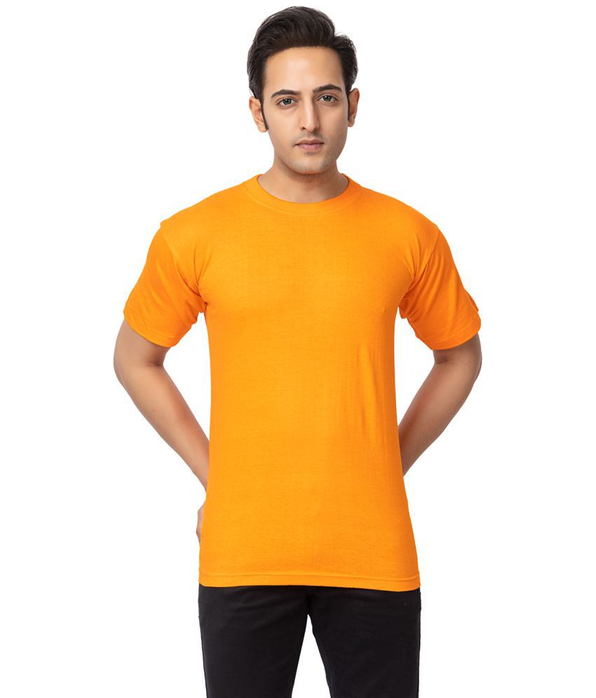     			VAZO Cotton Blend Regular Fit Solid Half Sleeves Men's T-Shirt - Orange ( Pack of 1 )