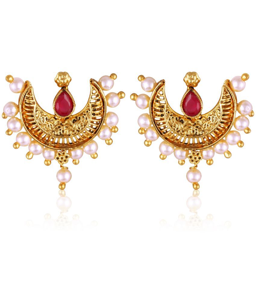     			Vighnaharta Red Chandbalis Earrings ( Pack of 1 )