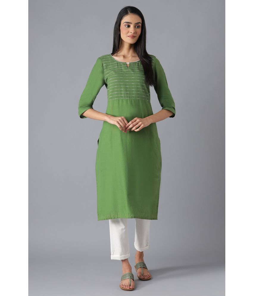     			Aurelia Cotton Dyed Kurti With Pants Women's Stitched Salwar Suit - Green ( Pack of 1 )