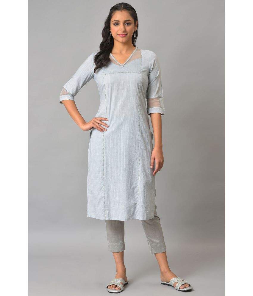     			Aurelia Cotton Dyed Straight Women's Kurti - Blue ( Pack of 1 )