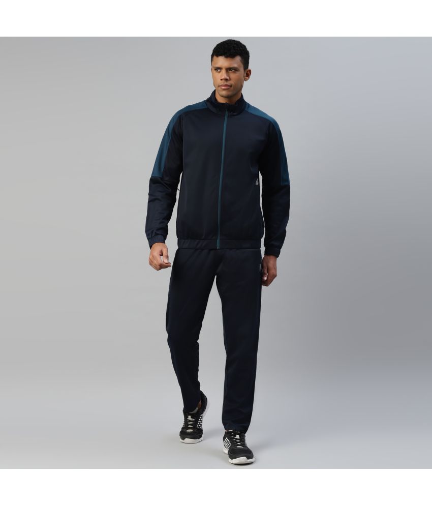     			Dida Sportswear Navy Polyester Regular Fit Colorblock Men's Sports Tracksuit ( Pack of 1 )