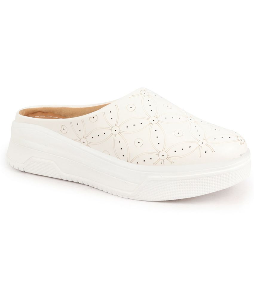     			Fausto White Women's Mules Shoes