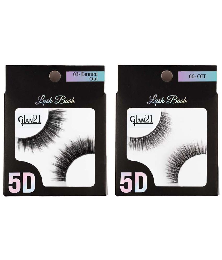     			Glam21 Lash Bash Eyelashes False Eyelashes for Eye Natural & Soft Pack of 2 (Fanned Out -Ott)