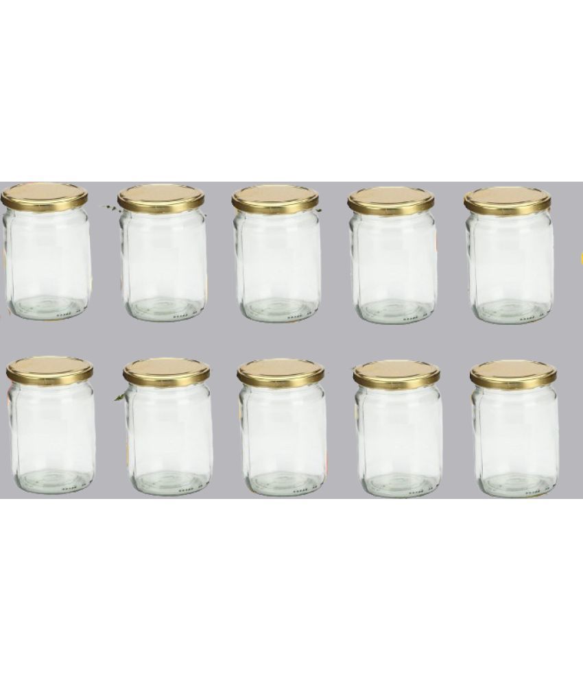     			Somil  Glass Container Glass Transparent Spice Container ( Set of 10 )