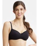 Jockey 1723 Wirefree Padded Super Combed Cotton Elastane Lace Styling T-Shirt Bra - Black