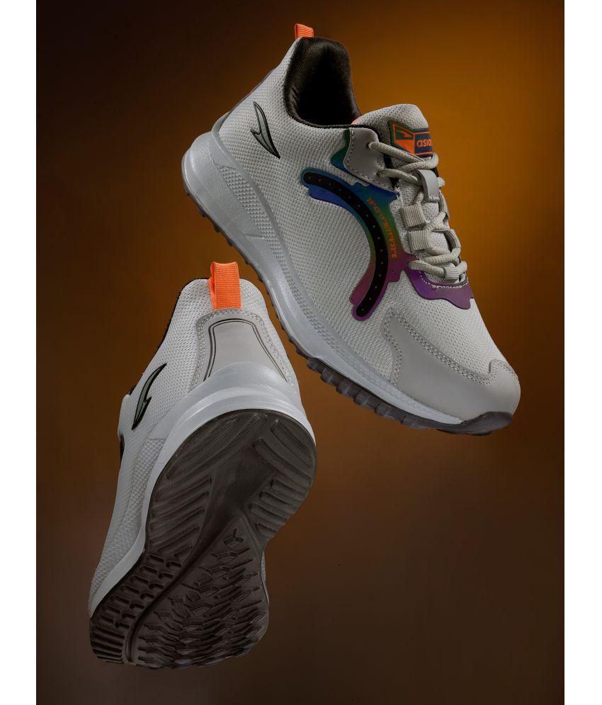     			ASIAN turbo-02 Light Grey Men's Sports Running Shoes