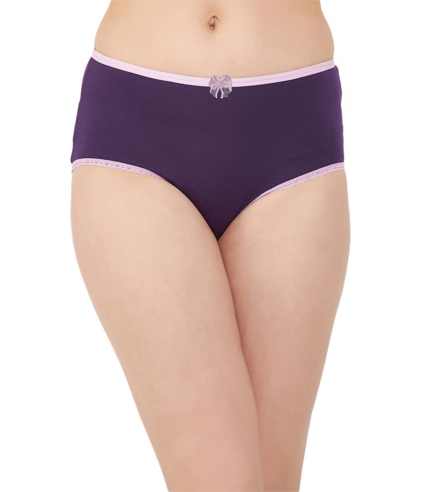     			Clovia Purple Cotton Solid Women's Hipster ( Pack of 1 )