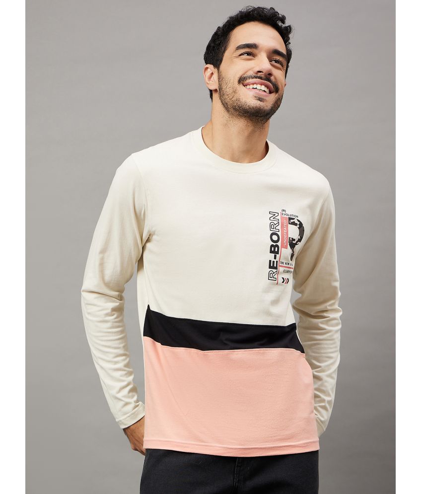     			Club York Cotton Blend Regular Fit Colorblock Full Sleeves Men's T-Shirt - Off White ( Pack of 1 )