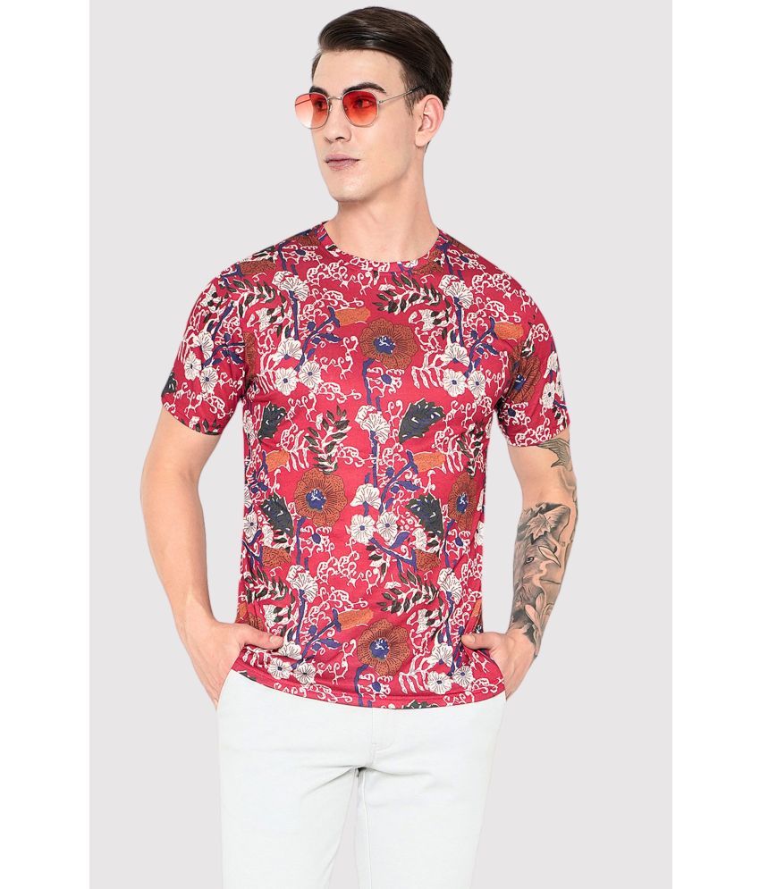     			Crastic Polyester Regular Fit Printed Half Sleeves Men's T-Shirt - Red ( Pack of 1 )