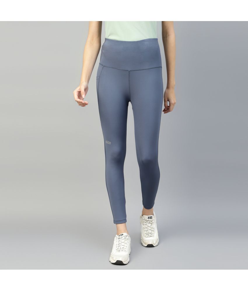     			Dida Sportswear Grey Polyester Solid Tights - Single