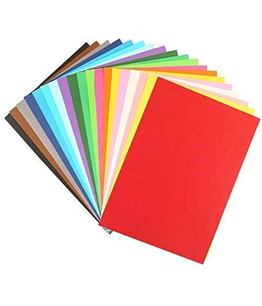     			Eclet A3 25 pcs Color Sheets (5 Colours x 5 Sheets Each) Double-Sided Multicolor Fluorescent Neon Craft 120-160 GSM Pastel Sheet for Greeting Cards, Art & Craft