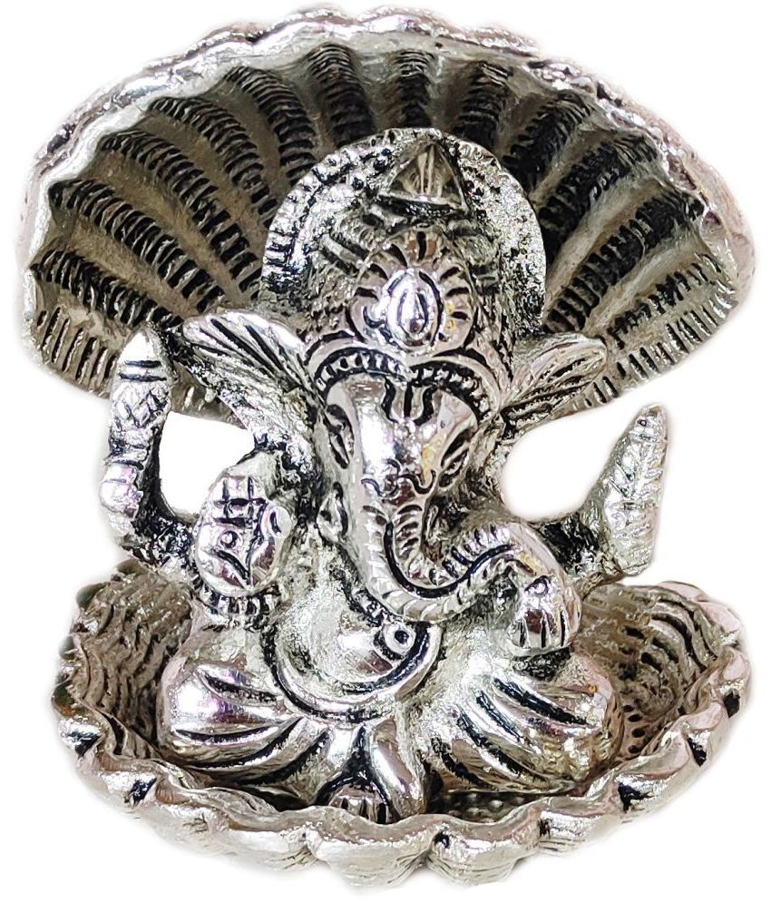     			KridayKraft Aluminium Lord Ganesha Idol ( 9 cm )
