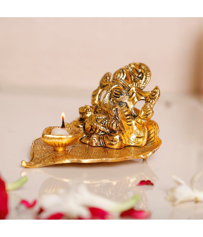     			KridayKraft Aluminium Lord Ganesha Idol ( 7 cm )