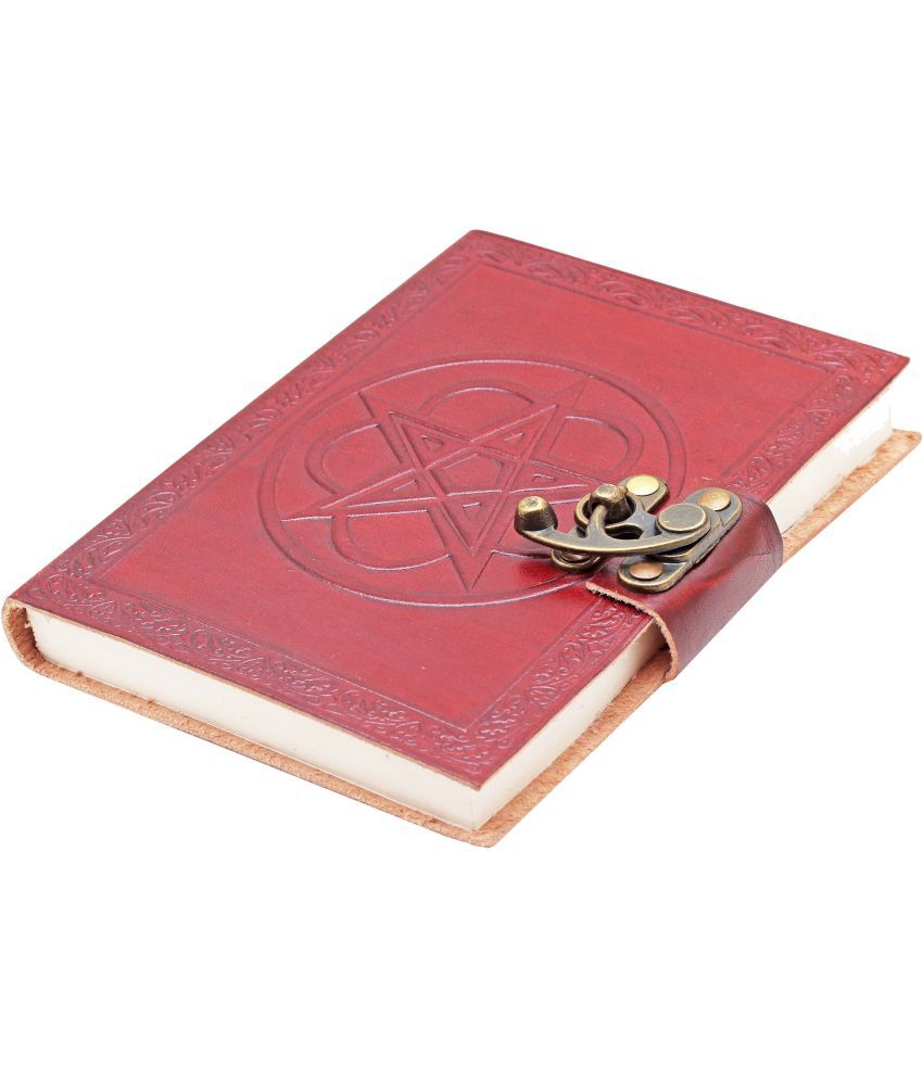    			MAKENSTYLECOLLECTION High quality Leather diary with lock A5 Diary Unruled 180 Pages (Multicolor)
