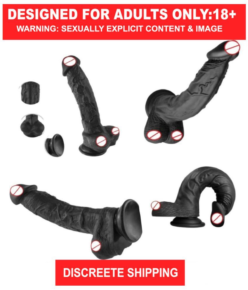     			REALISTIC 10 INCH DARK BLACK PREMIUM SILICON DILDO WITH PERFECT SUCTION CUP & BIG BALLS adult products silicon dildos Suction dildo women sex toy for men