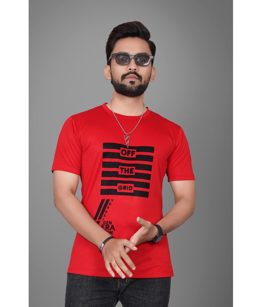     			SUR-T Red Polyester Regular Fit Men's Sports T-Shirt ( Pack of 1 )