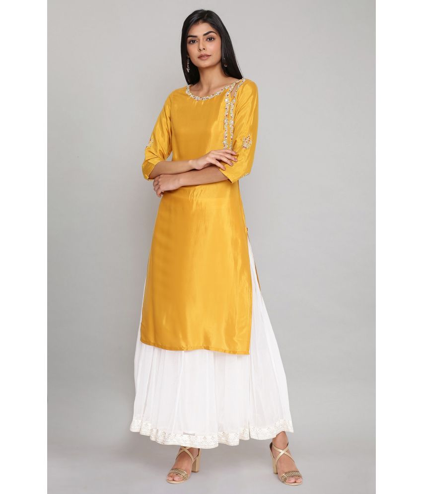     			W Viscose Solid Straight Women's Kurti - Yellow ( Pack of 1 )