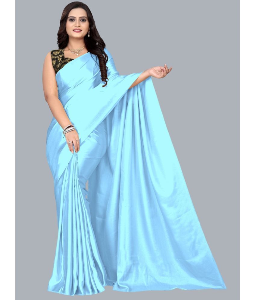     			Apnisha Banarasi Silk Embellished Saree With Blouse Piece - SkyBlue ( Pack of 1 )