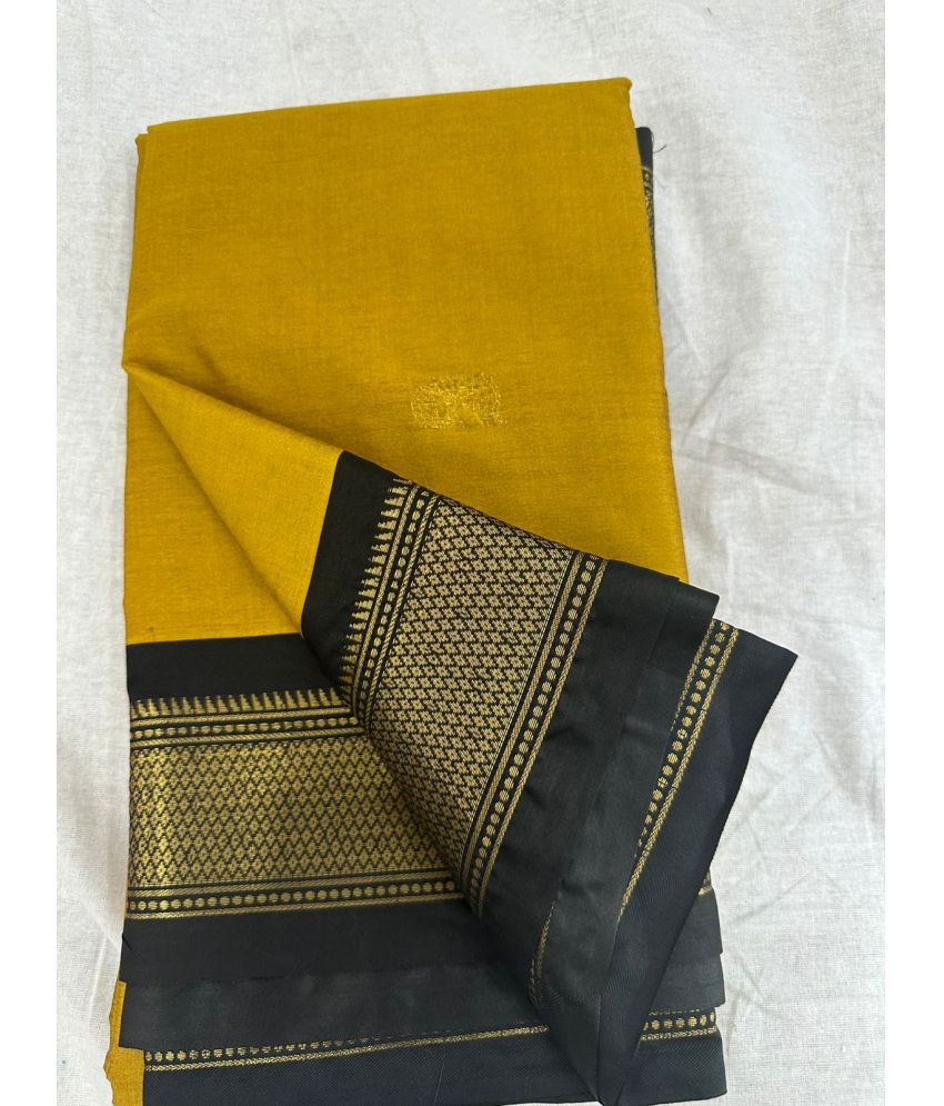     			Apnisha Cotton Silk Embellished Saree With Blouse Piece - Mustard ( Pack of 1 )