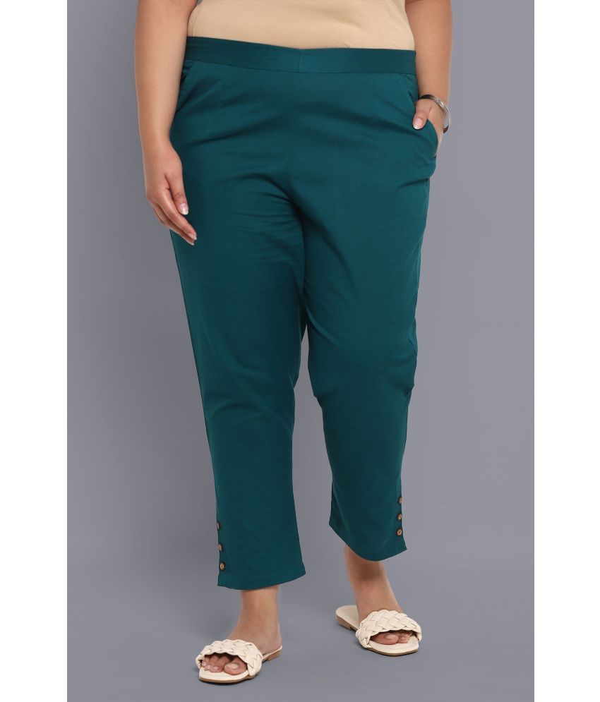     			Aurelia - Green Cotton Blend Women's Straight Pant ( Pack of 1 )