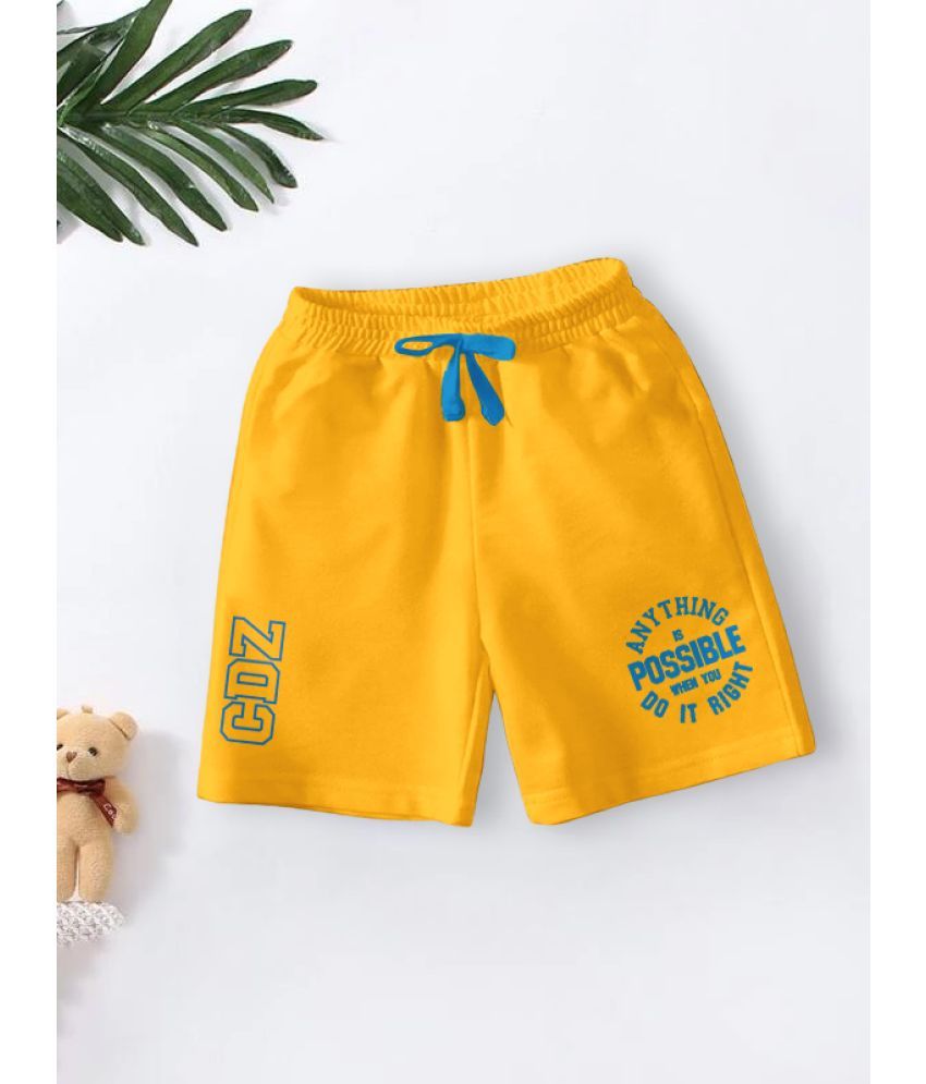     			CODEZ - Mustard Cotton Blend Boys Shorts ( Pack of 1 )