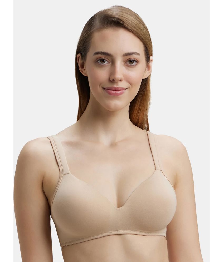     			Jockey FE57 Wirefree Padded Super Combed Cotton Elastane Full Coverage Lounge Bra - Light Skin