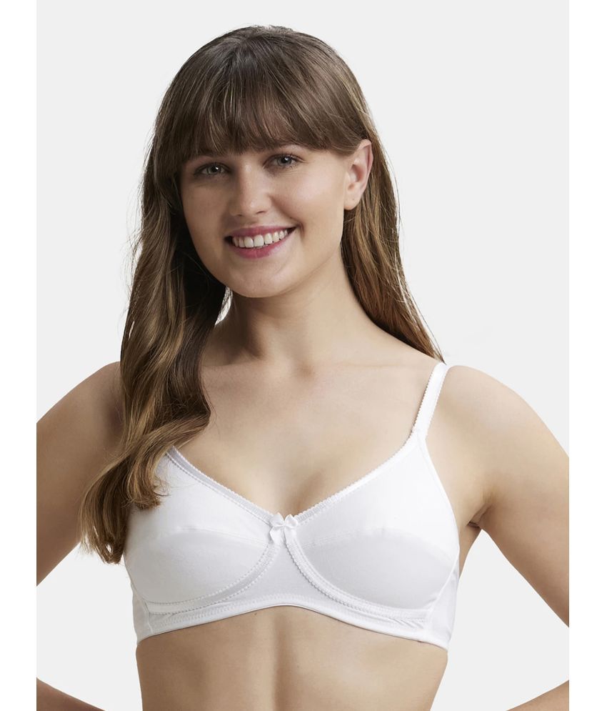     			Jockey 1242 Wirefree Non Padded Super Combed Cotton Elastane Cross Over Everyday Bra - White