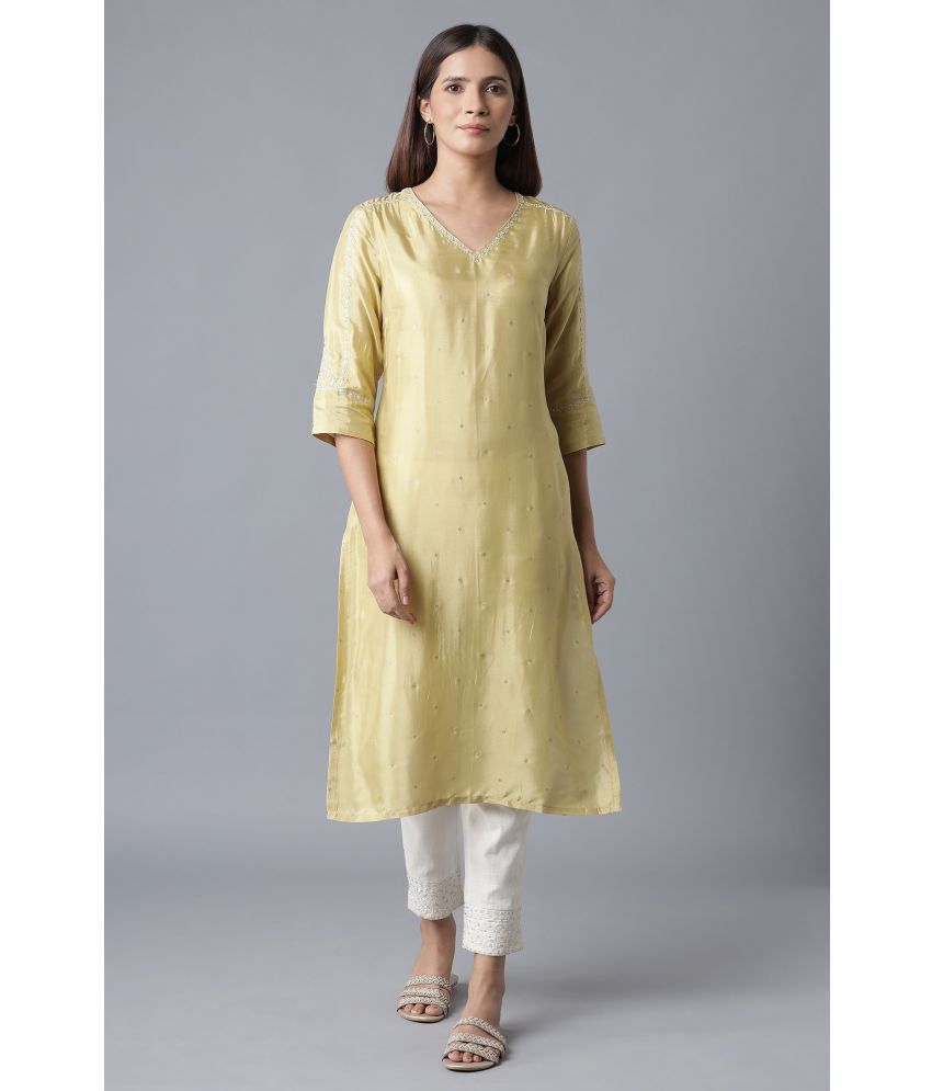     			W Viscose Printed Straight Women's Kurti - Green ( Pack of 1 )