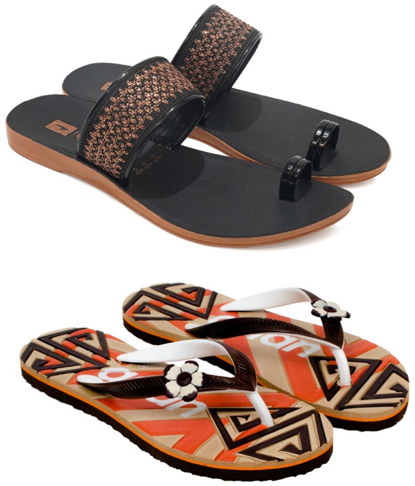     			ASIAN Brown Women's Flip Flop