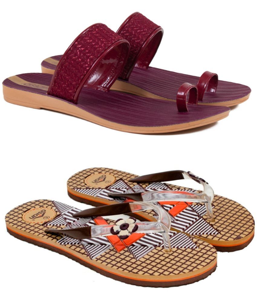     			ASIAN Brown Women's Flip Flop